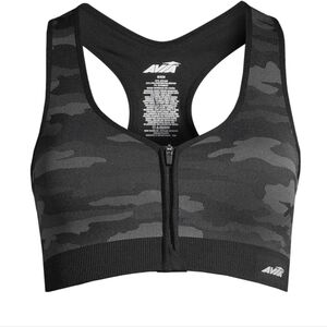 Avia Women's Dark Camo Zip Sports Bra